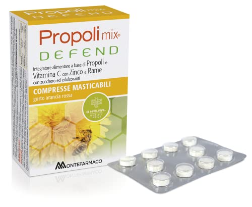Montefarmaco Integratore Alimentare Otc Propoli Mix Defend, 30 Compresse Masticabili, 30 unità, 1