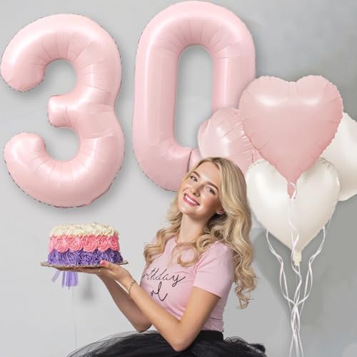 Pink 22 Balloon Number Pastel Pink 22th Birthday Party Decorations for Girls, 40inch Big Dusty Pink Balloon Foil Mylar 22 Birthday Balloon for 22th Birthday Anniversary Decorations (Number 22 Balloon) by Florisland - Used condition - Image 4