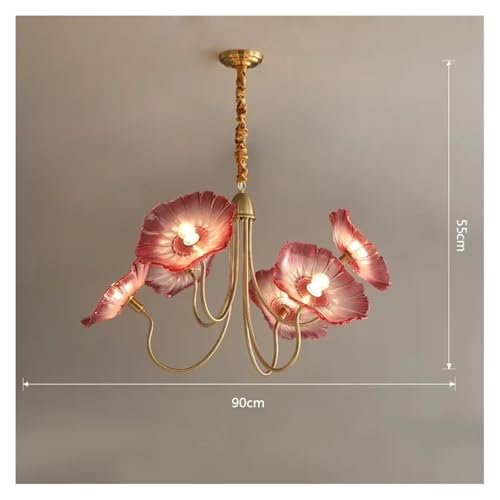 Lustre en verre rouge résolvez le manque de lumière du salon avec ce plafonnier floral