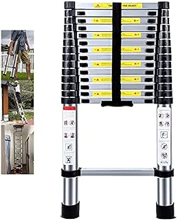 Telescopic Ladder 4.5M Multi-Purpose Folding Aluminium Telescoping Ladder Extendable Portable Loft Ladder Foldable Ladder with EN131 and CE Standard(15FT/4.5M)