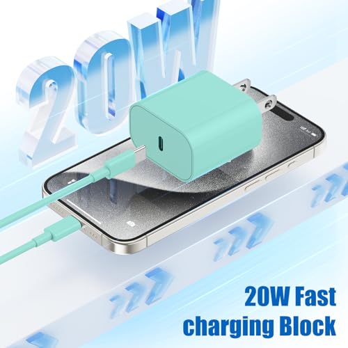 Image of iPhone 17 16 15 Fast Charger Block and 10ft Type C to C Cable Cord Long, 20W USB C Charging Plug for Apple iPhone 17 Pro Max /17 Air /16 Pro Max /16 /15 Pro /15 Plus /iPad Mini,Wall Power Adapter Cube Brick