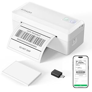 Shipping Thermal Label Printer, 4×6 Portable Label Printer, Bluetooth Label Maker for Small Business, Support iPhone,Android,Windows,Mac,Chromebook,Works with USPS, Ebay,Shopify&More, White