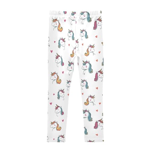 Girls Leggings Cute Unicorns Heart Soft Toddler Leggings for Girls Kids Pants Size 4T-10T2