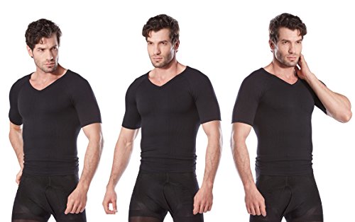 HÖTER Mens Slim and Tight Super Soft Compression & Slimming Shaper V-Neck Compression Shirt2
