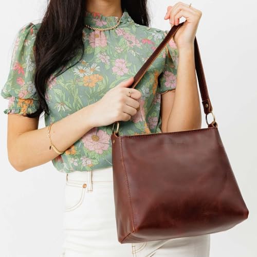 Image of Portland Leather Goods Triangle Shoulder Bag for Women - Handmade from the Finest Full-Grain Hides | Handmade