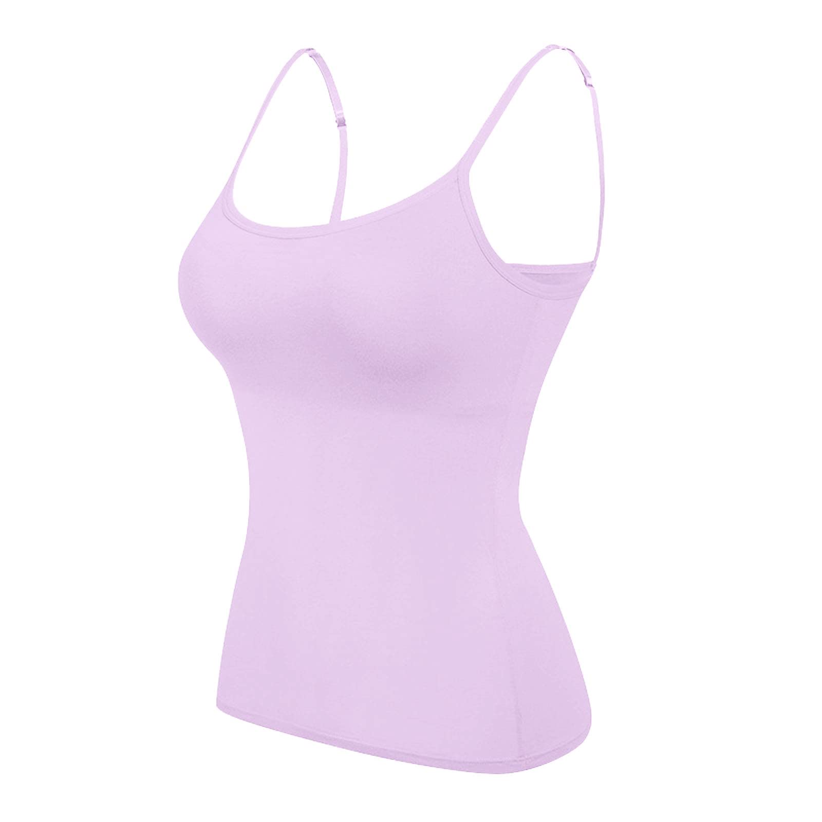 Summer Sexy Camisole Top for Women Pad Without Wearing Bra One Tank Top Camisole Top for Women Built in Bra Camisole