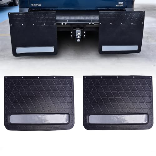 Heavy Duty Rubber Mud Flaps 2-Pack 24x18Inch with Reflective Strips for Pickup Trucks Trailers Semi Trucks Splash Guards Weather Resistant (Fender only)