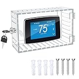 KDQUEERY Thermostat Lock Box with Key, Universal Acrylic Clear Rectangular Thermostat Cover with Lock, 6.3' x 4.5' x 2.3'