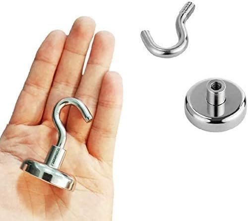VNDUEEY 30LBS Premium Magnetic Hooks Extra 10 Eyebolt Hooks - Heavy Duty Magnetic Hooks for Cruise Cabins, Home, Office, Classroom, Locker