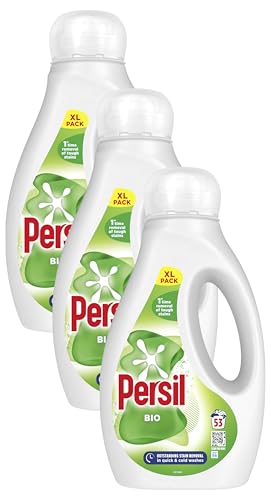 Persil Bio Laundry Washing Liquid Detergent 1st time removal of tough stains outstanding stain removal in quick & cold washes 1.431 L (53 washes) (Pack of 3)