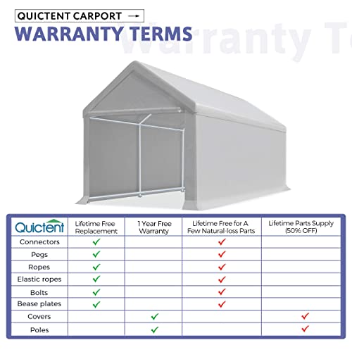 Quictent 10’X20’ Heavy Duty Carport Car Canopy Galvanized Frame Car Shelter With Ground Bar-Silver Gray #TOP2
