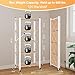 Yuanjimi 5-Tier Foldable Storage Shelves with Wheels, Folding Metal Shelf Unit, Folding Bookshelf no Assembly, Collapsible Shelves for Craft Shows for Kitchen, Bedroom, Living Room, Natural