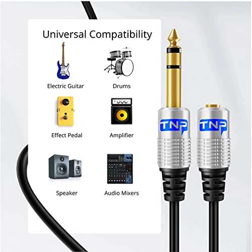 Cable adaptador Jack 6.35mm a 3.5mm 7.62 m miniatura 5