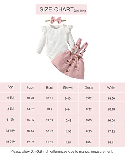 Image of Newborn Baby Girl Clothes Toddler Long Sleeve Ruffle Romper Top Infant Skirt Set Little Girl Overall Dress