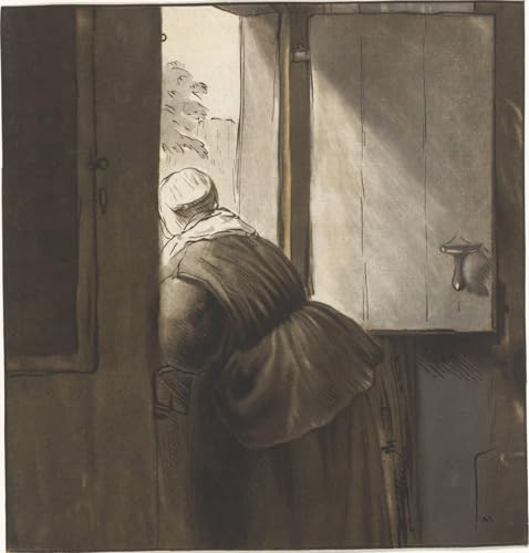 Affiche Murale Tableaux Femme se penchant sur une sous porte Ploos Van Amstel 60x90cm
