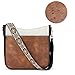 BOSTANTEN Crossbody Bags for Women Trendy Vegan Leather Hobo Purses Shoulder Handbags With Wide Shoulder Strap Brown White with Black