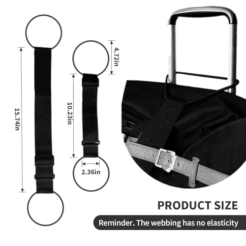 Image of 2 Pack Elastic Fastening Belt for Luggage, 2025 Luggage Straps, Travel Belt for Suitcase Handle Handbag Backpack Spinner Carry on Travel Airport