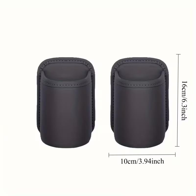Portavasos para puerta de carro en cuero PU con caja de almacenamiento miniatura 2