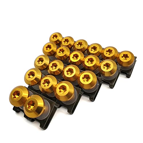 Schraubenteile 20 Stücke Für Ducati Monster S2r 800 821 797 695 696 796 400 M400 Motorrad Verkleidung Körper Bolzen Schraube Federbolzen Muttern Kit M6(Gold)