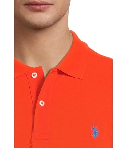 Image of U.S. POLO ASSN. Men Cotton Regular Fit Solid Polo With Small Pony | Two-Button Closure Pique Polo Shirt, Summer Fashion Golf Shirt