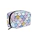 Produktbild LIUBT Bunte Meerjungfrauen-Waage Wand-Kosmetiktasche Kulturbeutel Reise Make-up Tasche Multifunktions-Organizer für Frauen