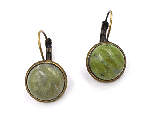 Irish Connemara Marble: Round Hanging Earrings…