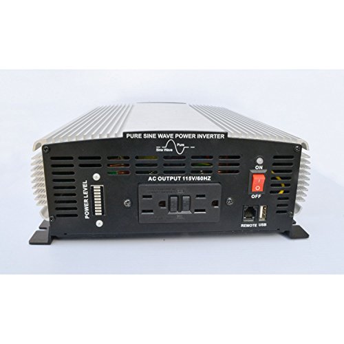 Image of PowerMax 2000 Watt Pure Sine Wave 12Vdc to 120Vac Inverter- AC Output Short Circuit and Temperature Protection That Auto-Reset After Shut-Down.
