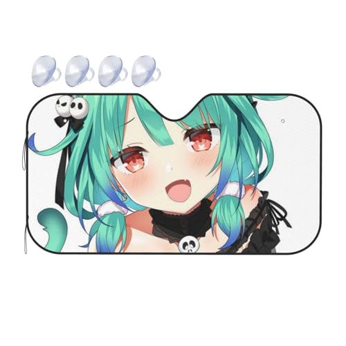 潤羽るしあ (7) フロント 車用サンシェード フロントカバー フロントガラス 遮光断熱 車内 吸盤 紫外線対策 日除け 夏 キャラクター グッズおしゃれ