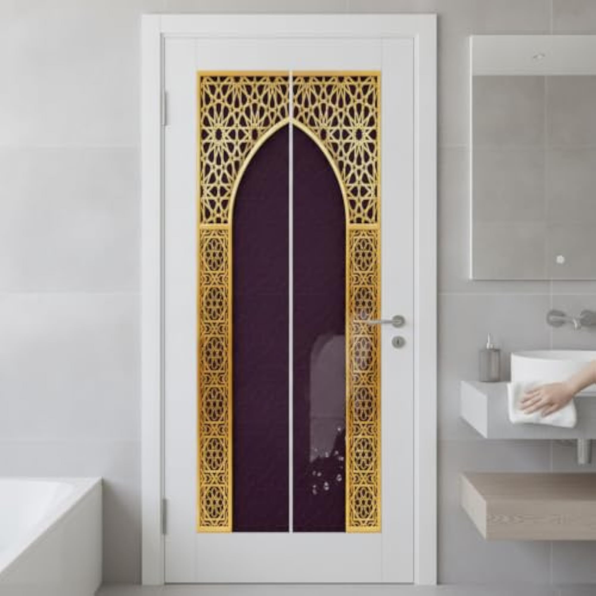 Removable PVC Door Decal Sticker for Bedroom Bathroom Decor