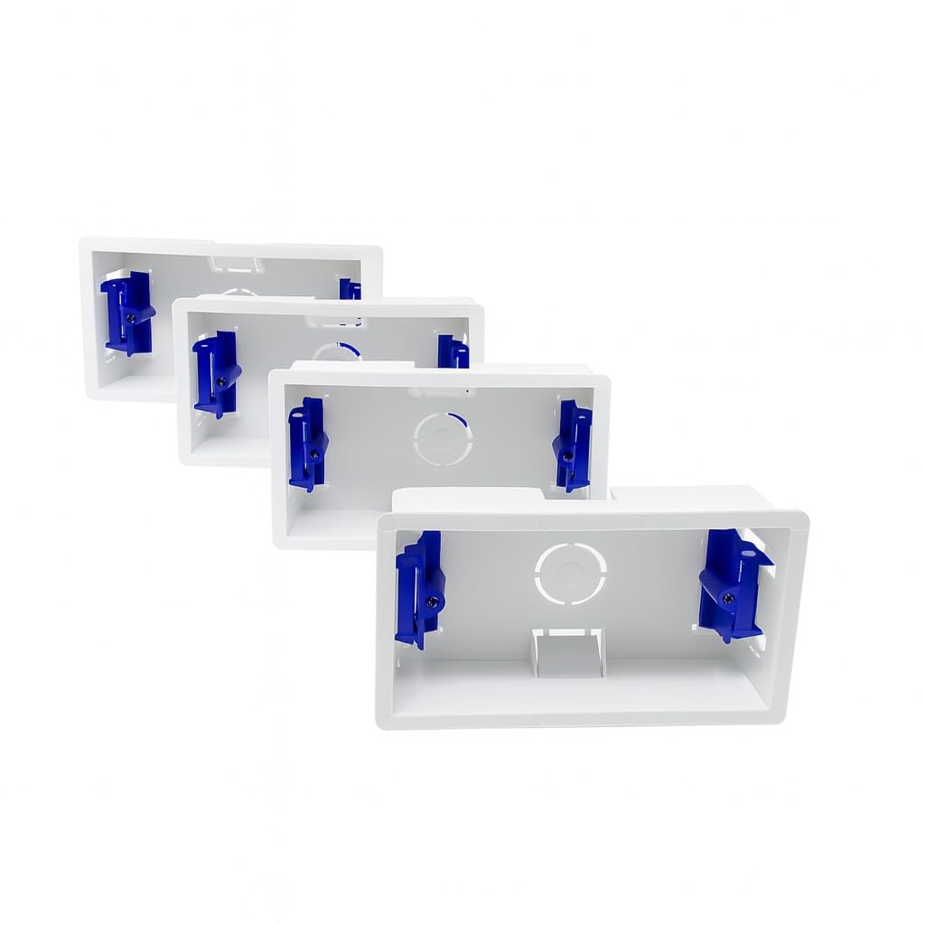 4pcs Double 2 Gang Dry Lining Back Plasterboard Box, 35mm