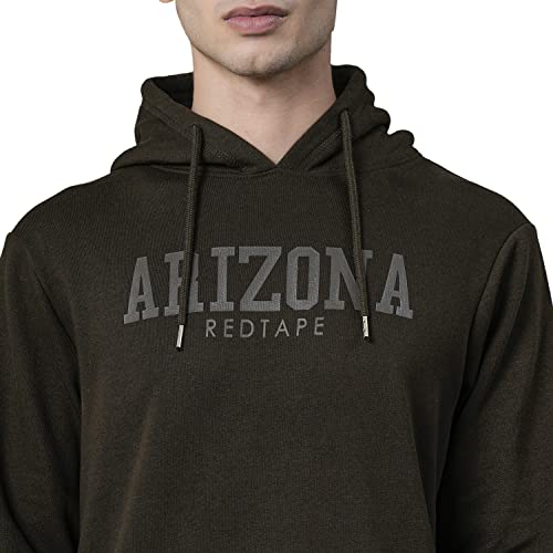 Image of Red Tape Men's Dark Olive Graphic Print Hoodie