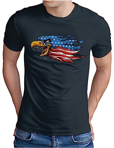 T-shirt aigle américain OM3 homme grande taille du S au 5XL pour un look confortable