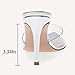 BOEGBNW Women'S Transparent Strap Pointed Open Toe Stiletto Slide Sandals Fashion Slip On Sexy Clear High Heel Mule Sandals Summer Backless Party Prom Wedding Dress Slipper Shoes (Silver,8.5)