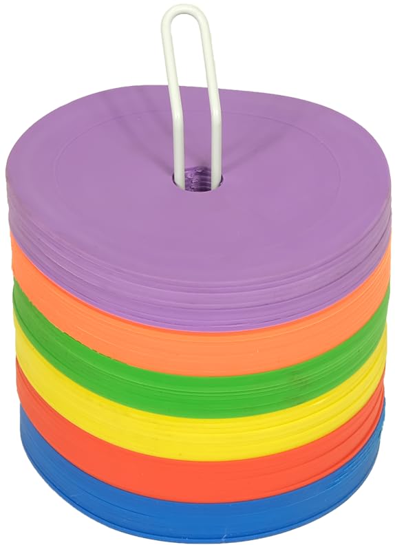 Generisch Markierungsscheiben Set – 60 Stück in 6 Farben – Trainingshilfe für Kinder & Sport – Flache Markierungsteller – Discs für Schule, Training & Spielplatz