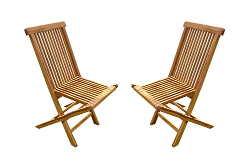 Confort & Loisirs Lot de 2 Chaises Pliantes JUMAK Teck Huilé Cover