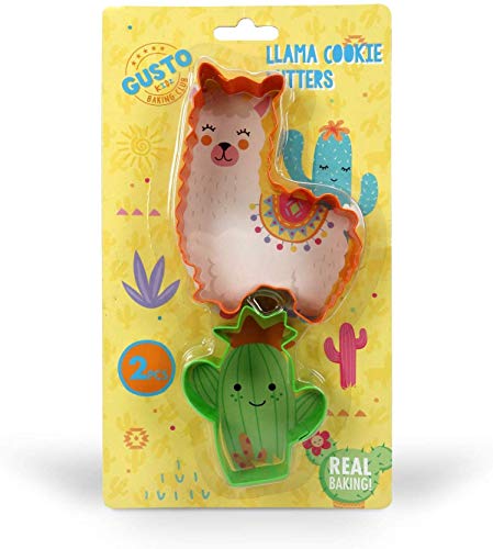 2 Pc Coloured Metal Childrens Llama Cookie Cutters. Great Childrens Baking Set Girls, Baking Sets For Children Idea - Baking Llama Gifts For Girls 11-