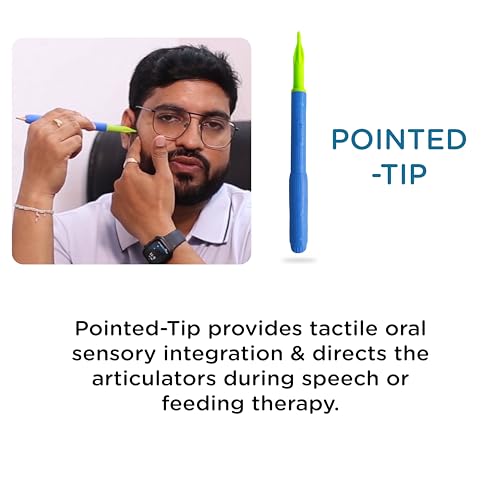 Image of SpeechGears Tactile Kit Face Sensory Integration Tools Speech Feeding V Pen Uni Tip Pointed Tip Talk Tip Handheld Massager (Blue)