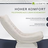 Juskys Relaxsessel Korsika - Ergonomisch & 360° drehbar, klappbar mit 5-lagiger Polsterung - Gemütlicher Cord Sessel für Wohnzimmer - Beige