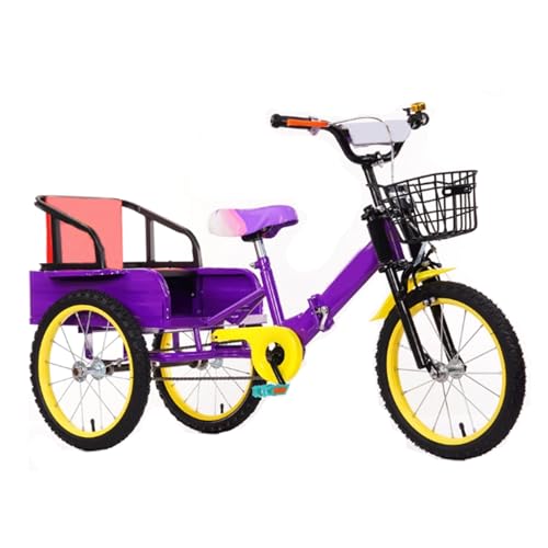 Triciclo Infantil y Actividades al Aire Libre, 4 en 1, for niños de 1 a 10 años.(16-Inch Purple)
