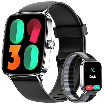 ENOMIR Smart Watch for Women, 2 Bands 100+ Sport Modes Fitness Tracker with Heart Rate/SpO2/Sleep Monitor, 3ATM Waterproof (Black)