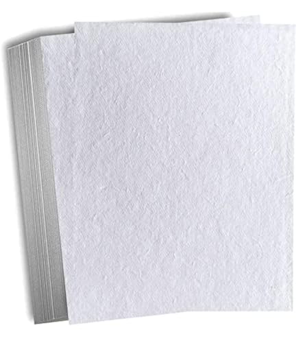 Deckle Papers 300gsm Thick Printer Friendly Handmade Paper Card Stock Printer Paper Size-8.3x11.7 Pack of-20 Ivory White
