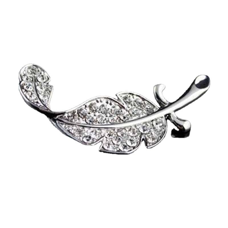 ftk Zircon Shiny Texture Feather Leaf Lightweight Brooch Pin For Cloth Accessories-picture-45