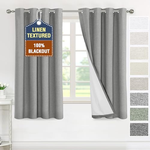 H.VERSAILTEX Bedroom 100% Blackout Curtains 2 Panel Sets Ultimate Light