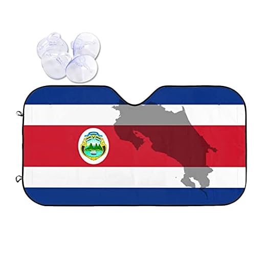YUANCAN Klassisk Costa Rica flagga karta vindruta solskydd för bilar och lastbilar för att hålla fordon svala hopfällbart uv-solskydd