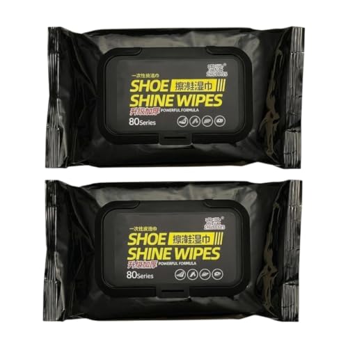 Image of Shoe Wipes & Sneaker Wipes - (80 + 80 Count) Pack of 2 - Quick Wipes for Shoes Cleaning - Shoe Cleaning Wipes for All Shoes - Portable Cleaner for Sneakers, Leather & Sports Footwear White