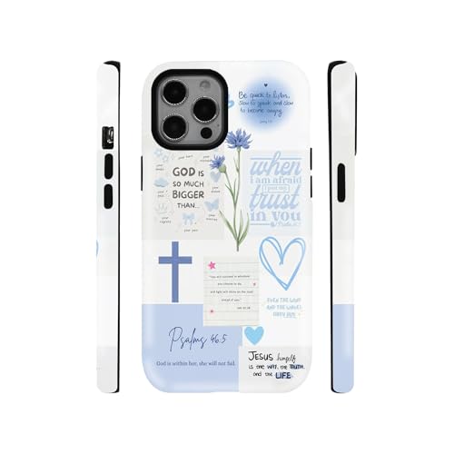 qizjio Christian Bible Verse Phone Case, Shockproof Protective Cover for iPhone 12 Pro Max