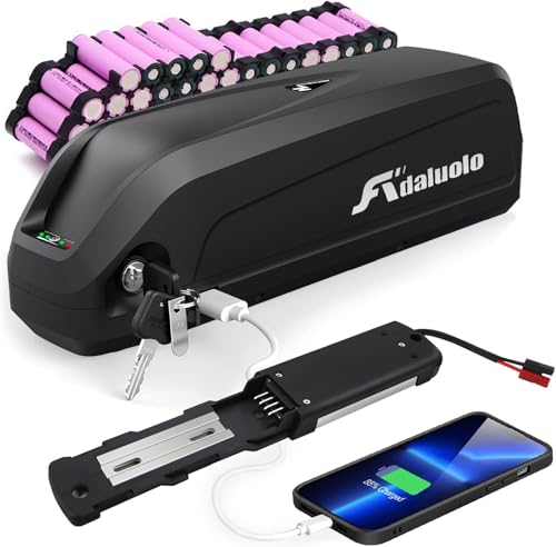 Adaluolo Ebike Hailong Akku 48V Ebike Batterie 20AH Elektrofahrräder Batterie Lithium-Ionen Akku mit Ladegerät, 4 Pin Grundplatte für E-Bike Ba-fang/Tong-Sheng und andere
