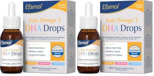 Image of Efamol Kids Omega 3 DHA Drops | Sugar Free | Lemon | 6 Months+ (Pack of 2)
