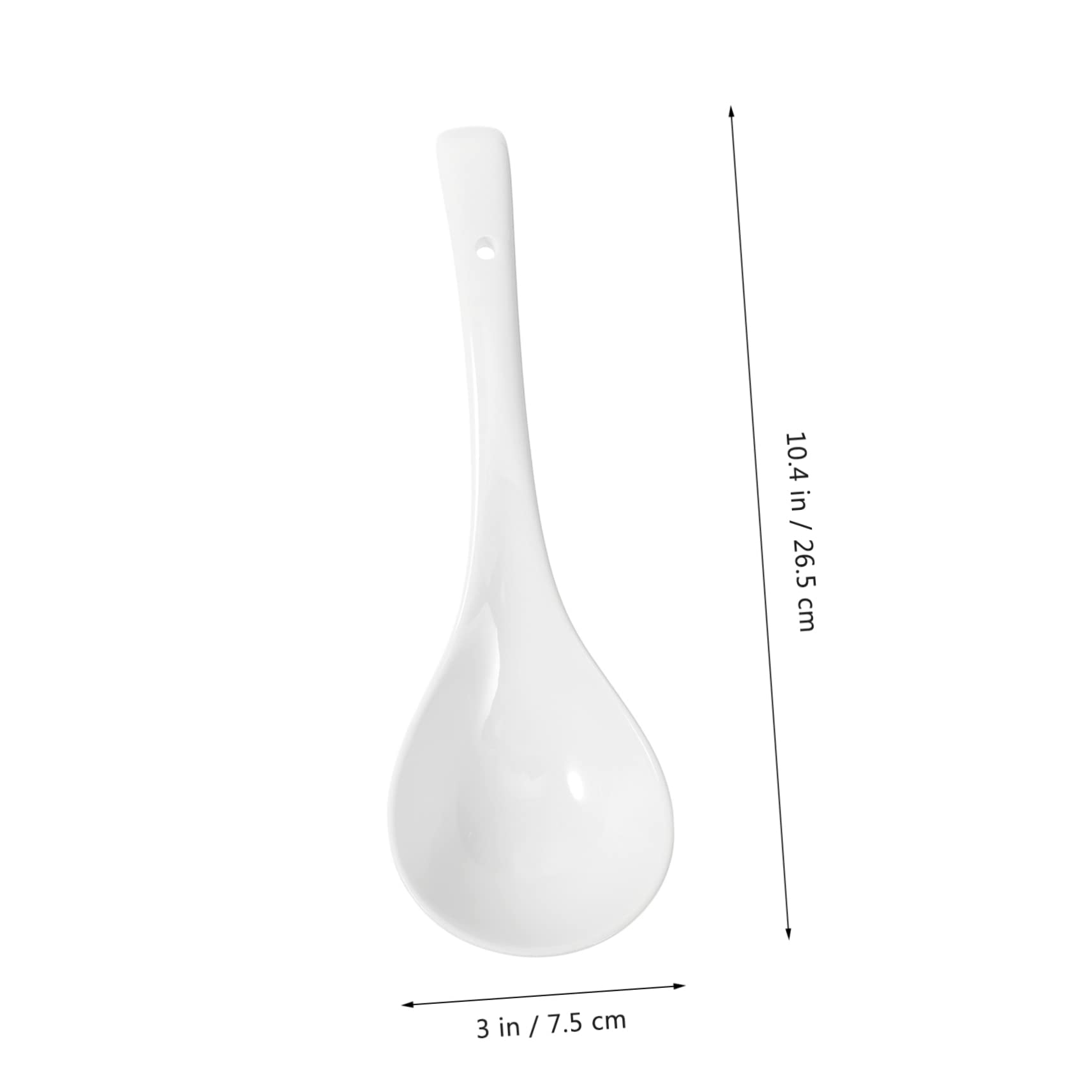 Juego de 2 Cucharas de Sopa Grandes de Cerámica de Color Blanco