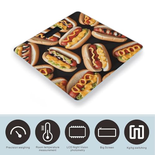 Báscula digital para baño Fun Food Hot Dogs precisa y moderna miniatura 3